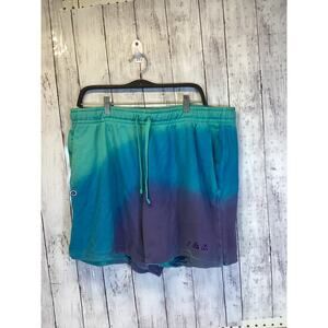 Nike Sportswear Ombre Dip Dye Sweat Shorts Teal Purple XL Mens Fleece